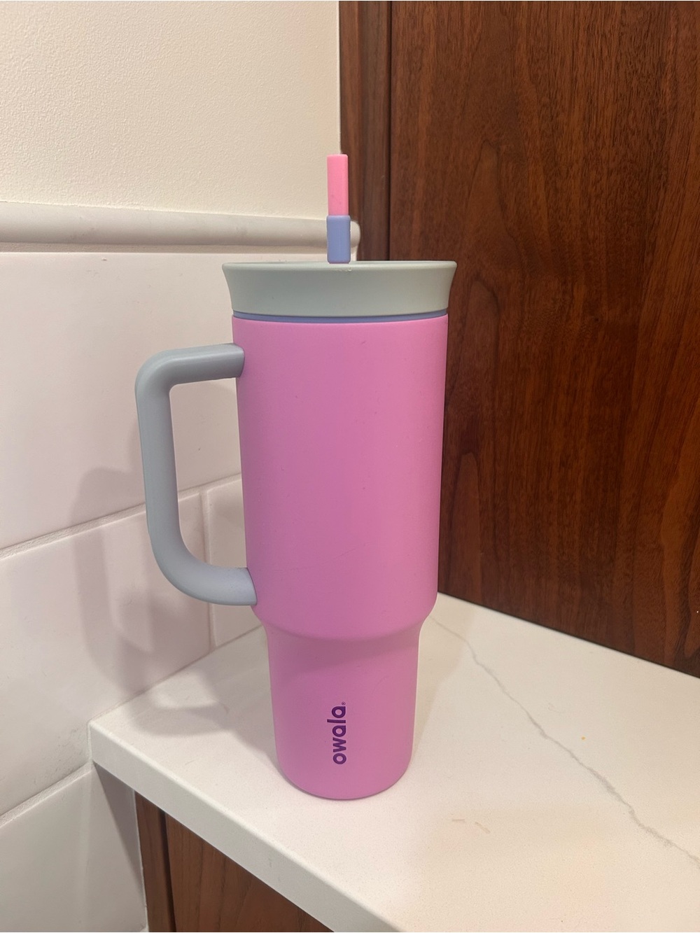 Owala Purple Stainless Steel Travel Tumbler with Straw and Handle 40oz